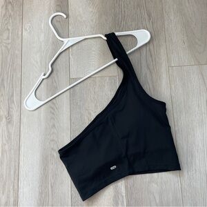 Muse Only Tank Top one shoulder longline womens Black xsmall workout activewear